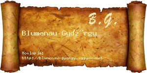 Blumenau György névjegykártya